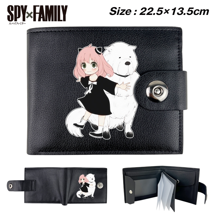 SPY×FAMILY Animation snap fastener black pickup bag wallet 22.5X13.5CM