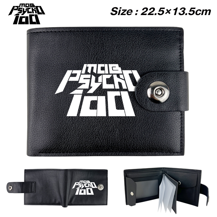 Mob Psycho 100 Animation snap fastener black pickup bag wallet 22.5X13.5CM