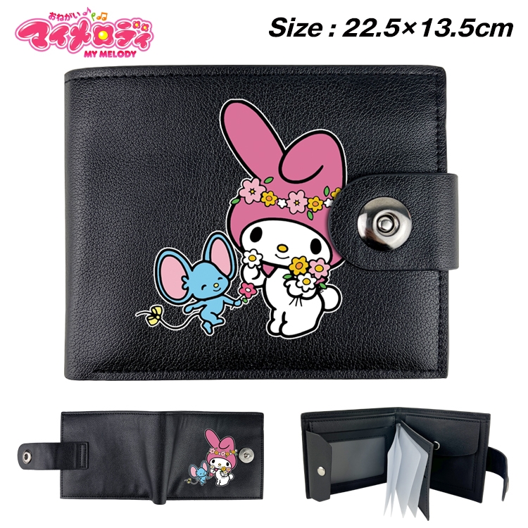 melody Animation snap fastener black pickup bag wallet 22.5X13.5CM