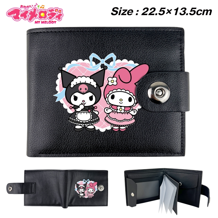 melody Animation snap fastener black pickup bag wallet 22.5X13.5CM