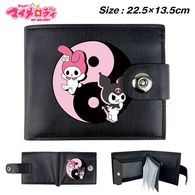 melody Animation snap fastener black pickup bag wallet 22.5X13.5CM