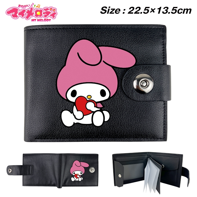 melody Animation snap fastener black pickup bag wallet 22.5X13.5CM