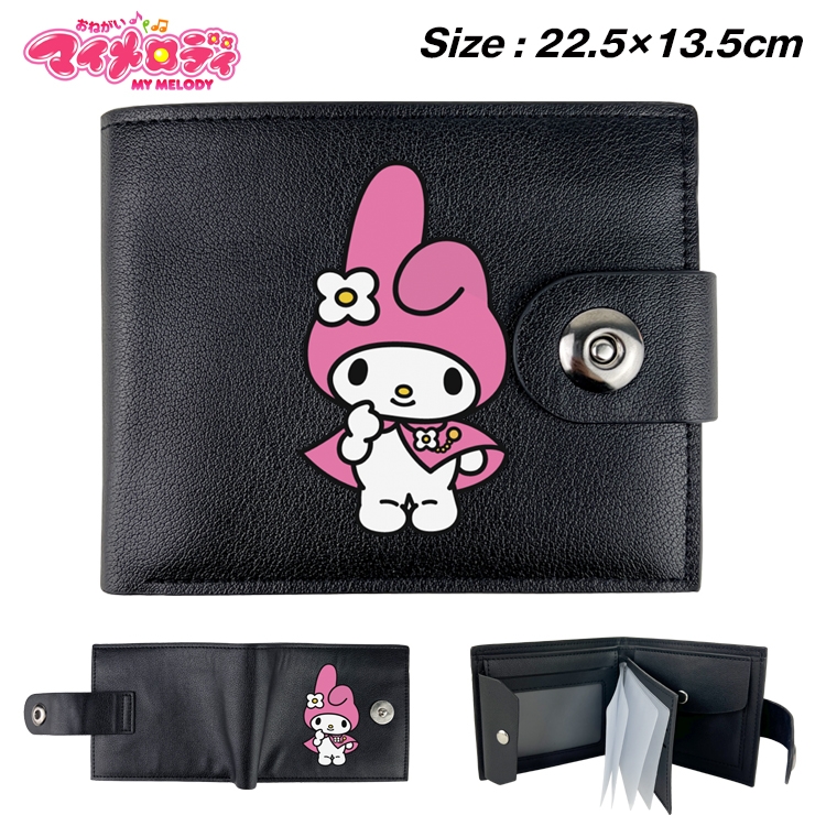 melody Animation snap fastener black pickup bag wallet 22.5X13.5CM