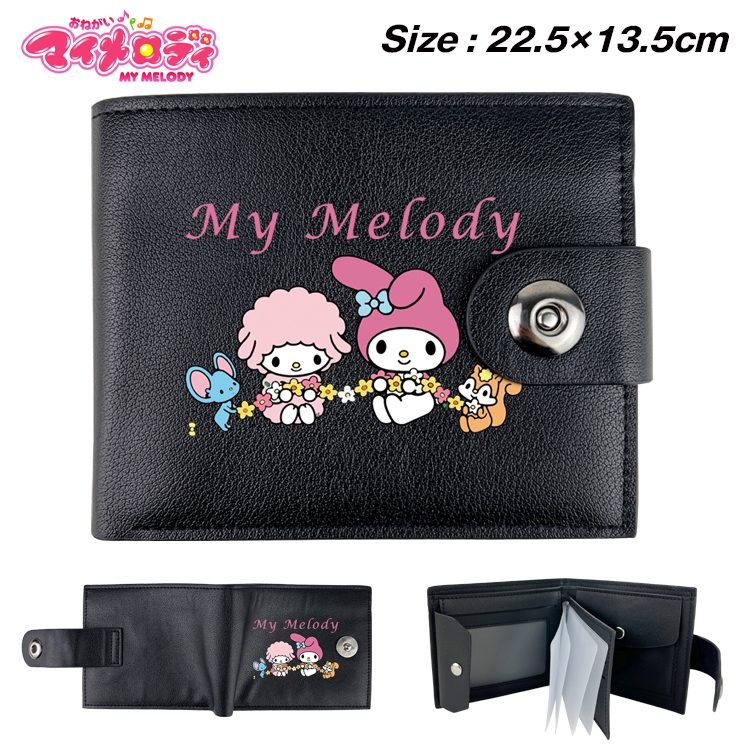 melody Animation snap fastener black pickup bag wallet 22.5X13.5CM