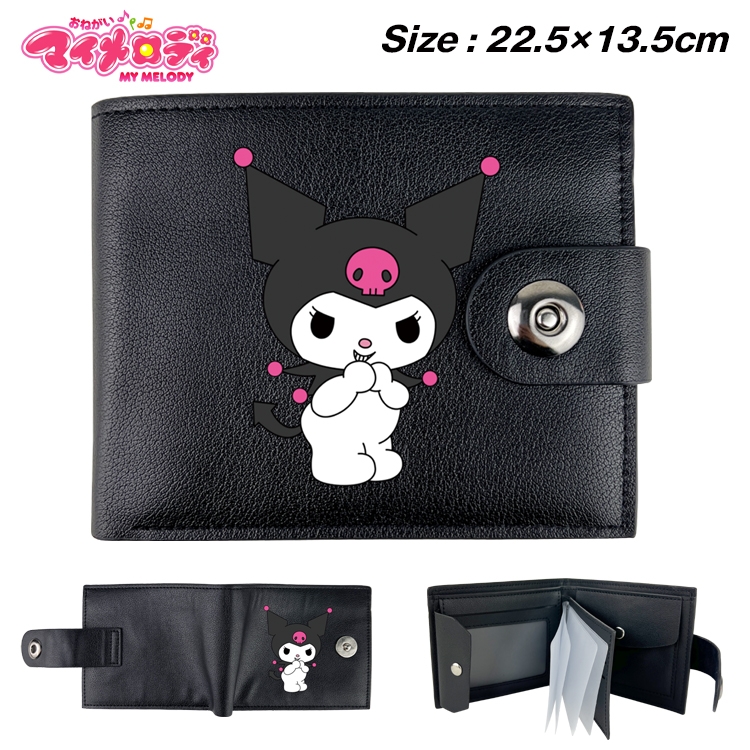 melody Animation snap fastener black pickup bag wallet 22.5X13.5CM