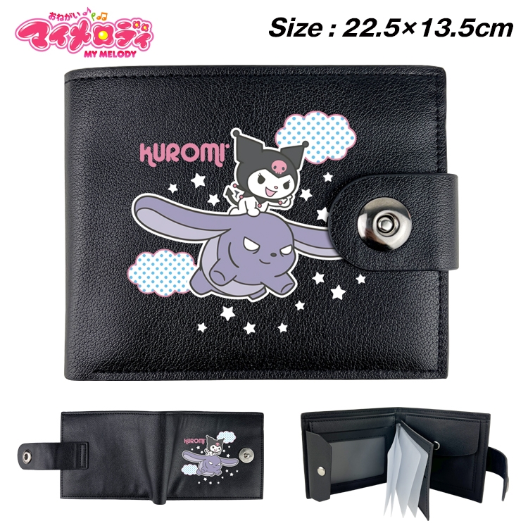 melody Animation snap fastener black pickup bag wallet 22.5X13.5CM