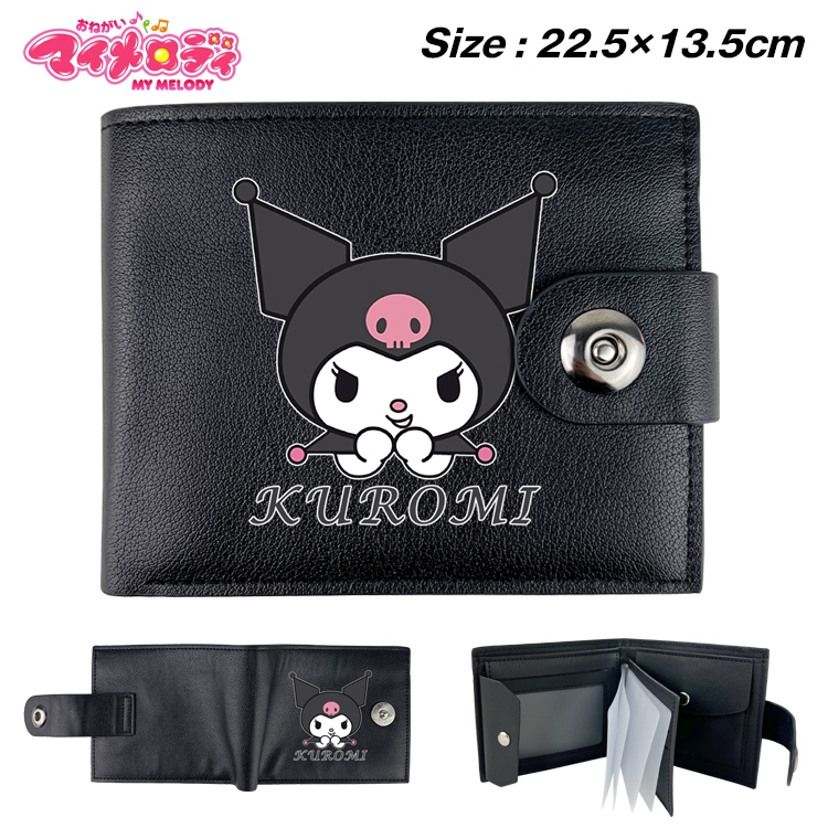 melody Animation snap fastener black pickup bag wallet 22.5X13.5CM