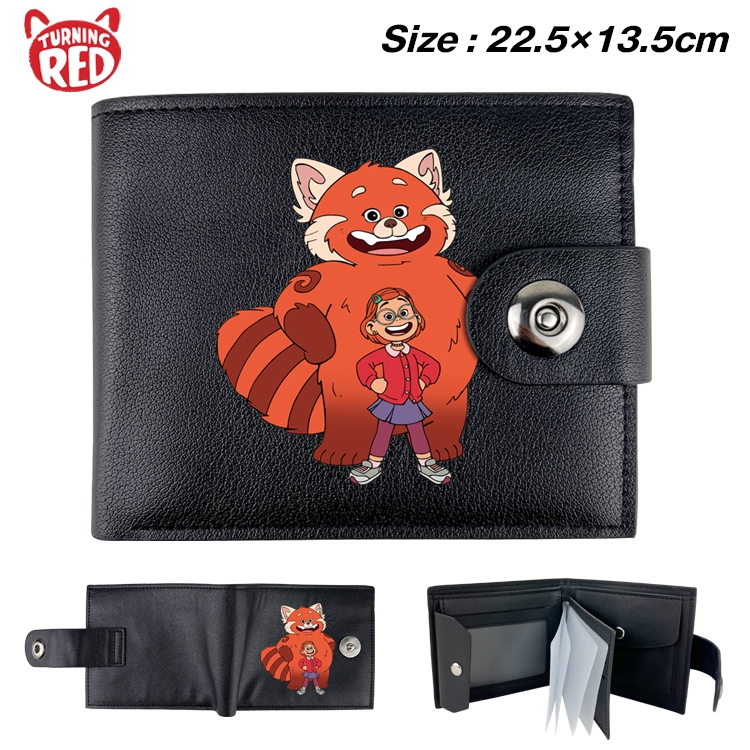 Turning Red  Animation snap fastener black pickup bag wallet 22.5X13.5CM