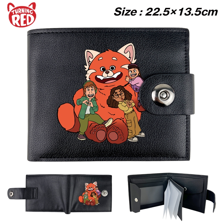 Turning Red  Animation snap fastener black pickup bag wallet 22.5X13.5CM