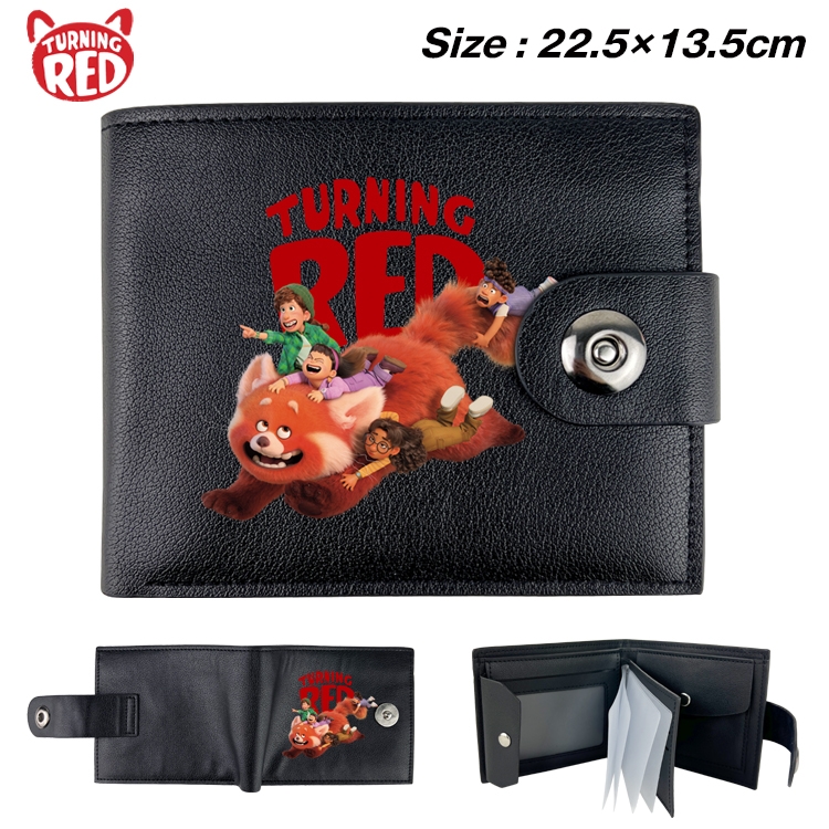 Turning Red  Animation snap fastener black pickup bag wallet 22.5X13.5CM