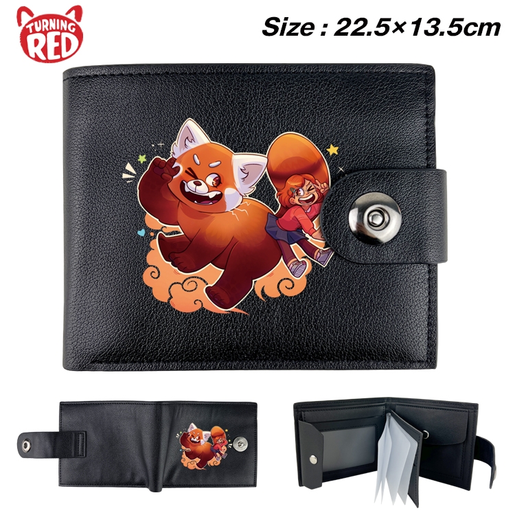 Turning Red  Animation snap fastener black pickup bag wallet 22.5X13.5CM