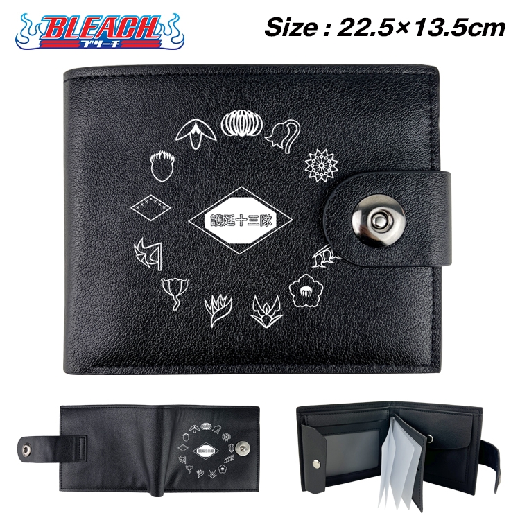 Bleach Animation snap fastener black pickup bag wallet 22.5X13.5CM