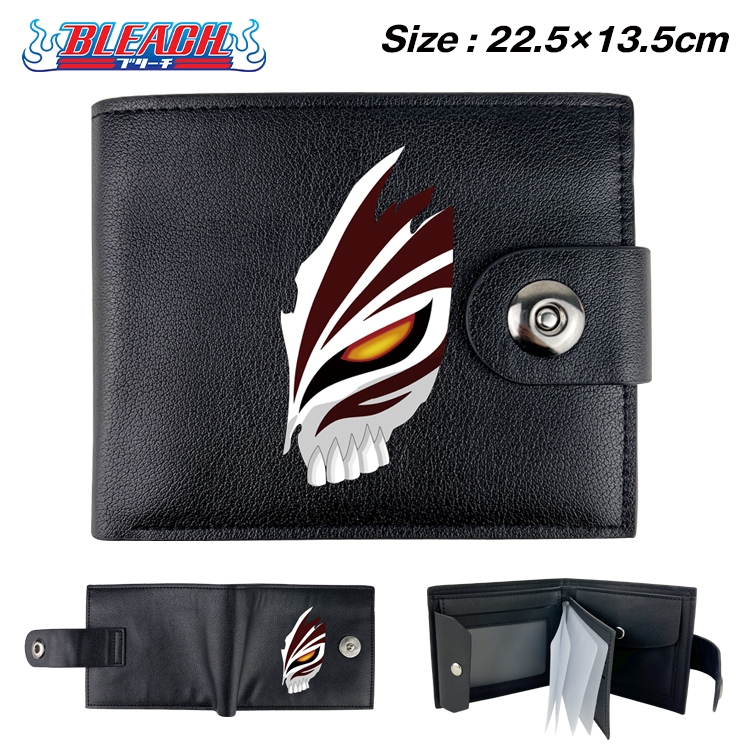 Bleach Animation snap fastener black pickup bag wallet 22.5X13.5CM