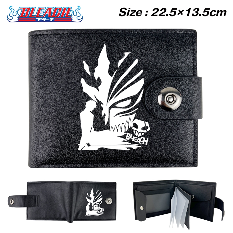 Bleach Animation snap fastener black pickup bag wallet 22.5X13.5CM