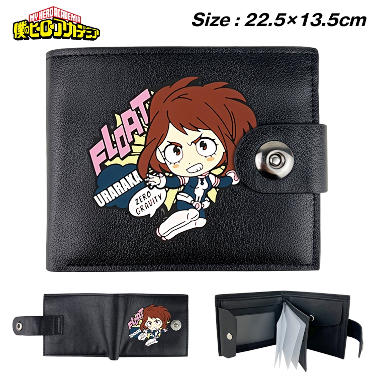 My Hero Academia Animation snap fastener black pickup bag wallet 22.5X13.5CM