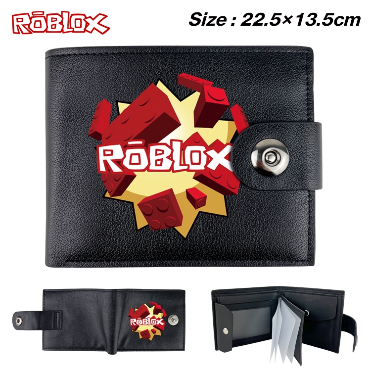 Robllox Animation snap fastener black pickup bag wallet 22.5X13.5CM