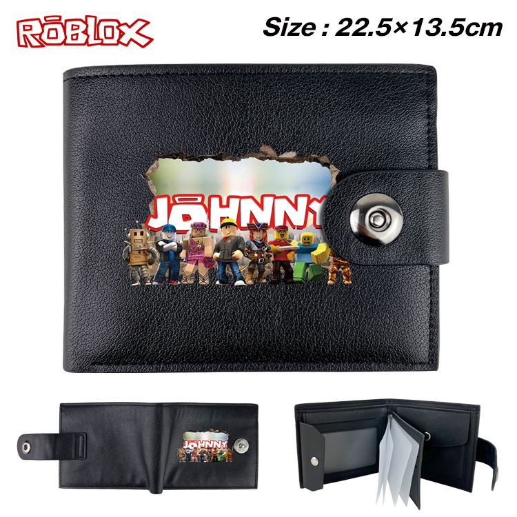 Robllox Animation snap fastener black pickup bag wallet 22.5X13.5CM