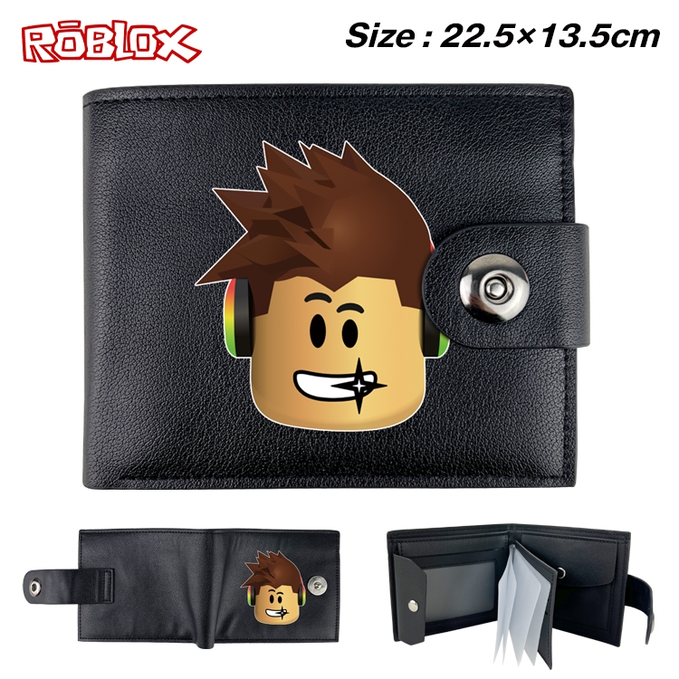 Robllox Animation snap fastener black pickup bag wallet 22.5X13.5CM