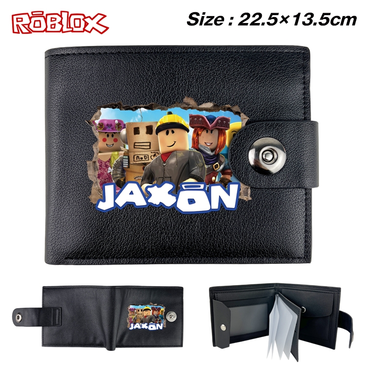 Robllox Animation snap fastener black pickup bag wallet 22.5X13.5CM