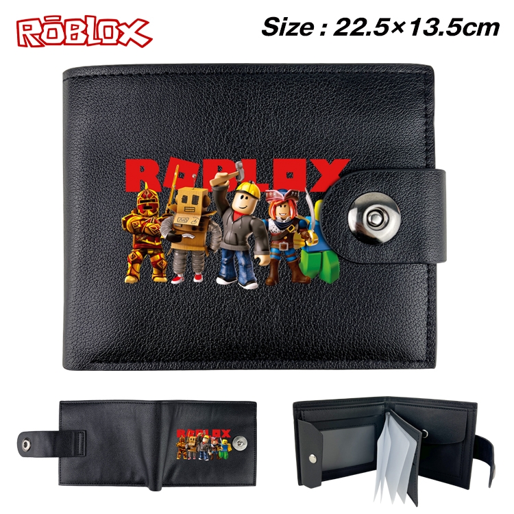 Robllox Animation snap fastener black pickup bag wallet 22.5X13.5CM