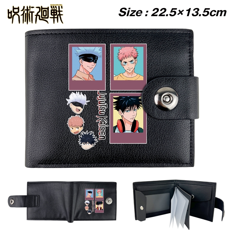 Jujutsu Kaisen Animation snap fastener black pickup bag wallet 22.5X13.5CM