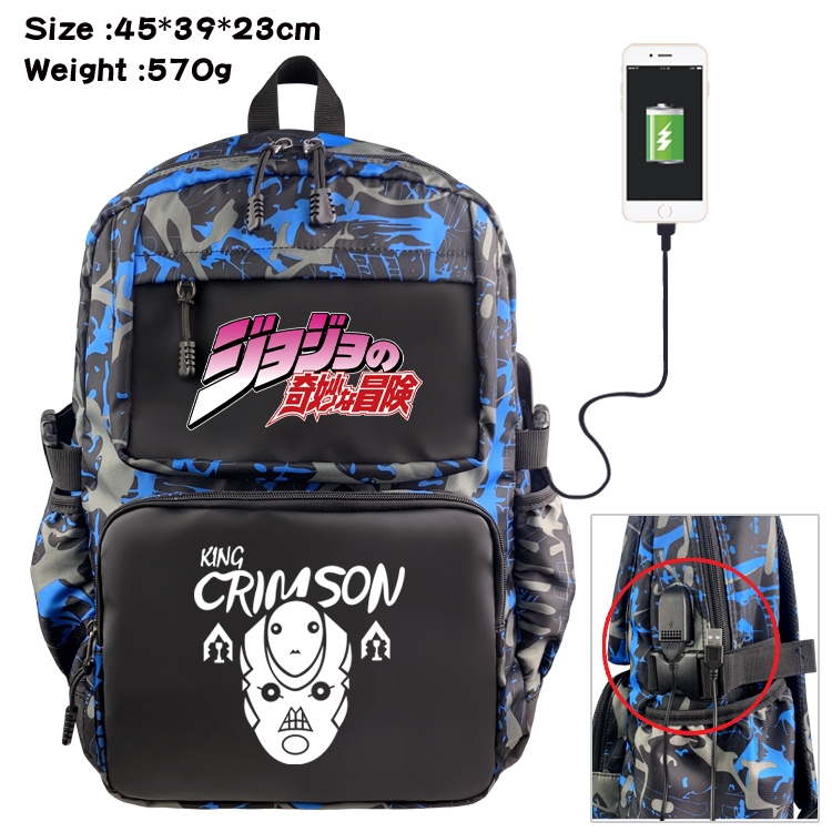 JoJos Bizarre Adventure Anime waterproof nylon camouflage backpack 45X39X23CM