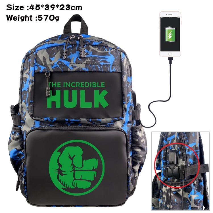 Superhero Movie Anime waterproof nylon camouflage backpack 45X39X23CM