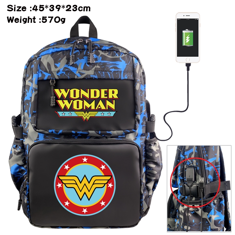 Superhero Movie Anime waterproof nylon camouflage backpack 45X39X23CM