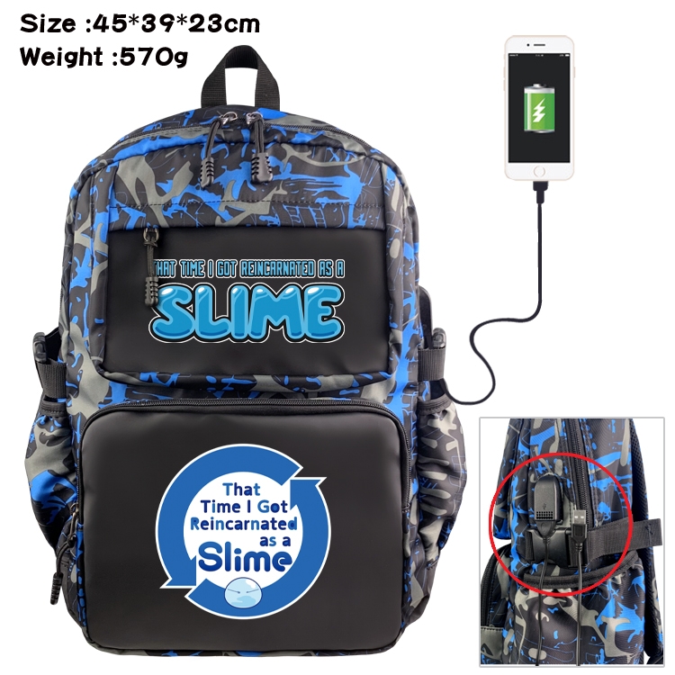 That Time I Got Slim Anime waterproof nylon camouflage backpack 45X39X23CM