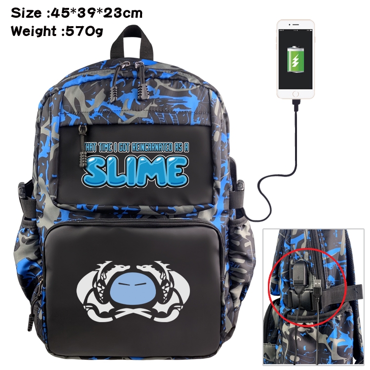 That Time I Got Slim Anime waterproof nylon camouflage backpack 45X39X23CM