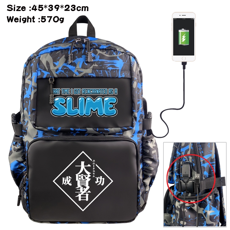 That Time I Got Slim Anime waterproof nylon camouflage backpack 45X39X23CM