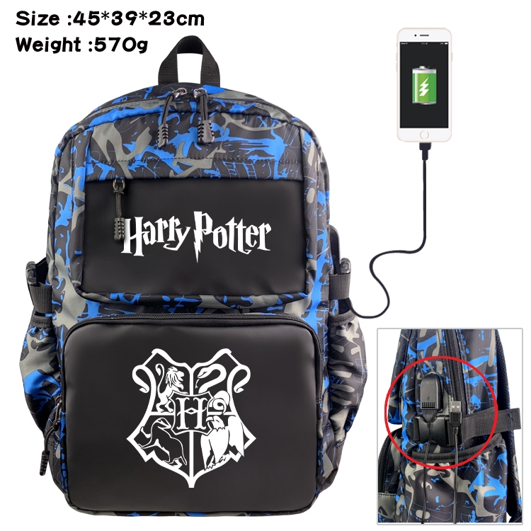 Harry Potter Anime waterproof nylon camouflage backpack 45X39X23CM
