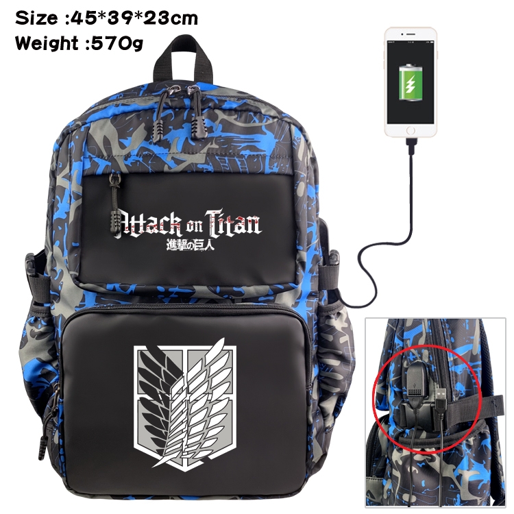 Shingeki no Kyojin Anime waterproof nylon camouflage backpack School Bag 45X39X23CM