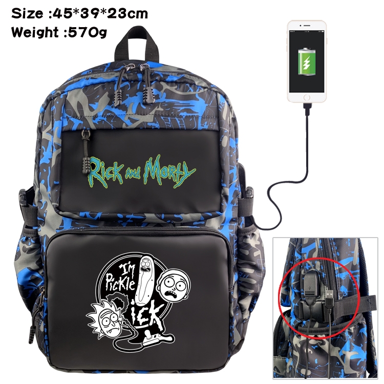 Rick and Morty Anime waterproof nylon camouflage backpack School Bag 45X39X23CM