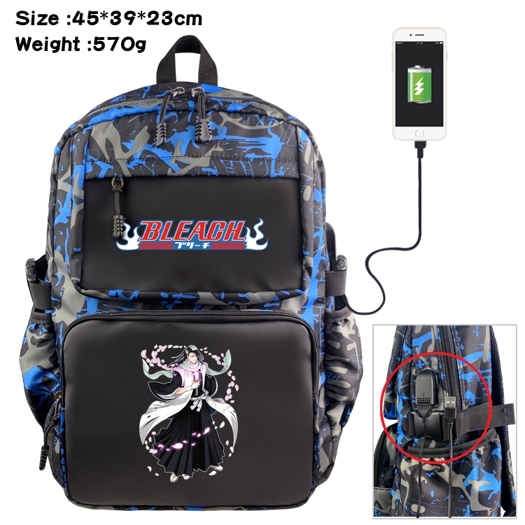 Bleach Anime waterproof nylon camouflage backpack School Bag 45X39X23CM