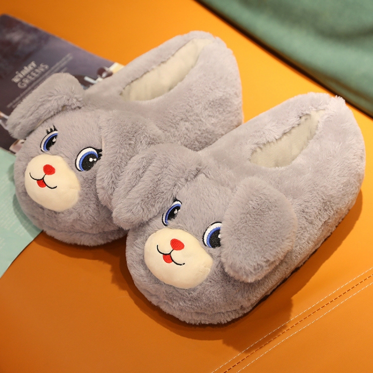 Little grey rabbit All inclusive slippers Cartoon plush cotton slippers Indoor anti-skid thermal insulation price for 2 