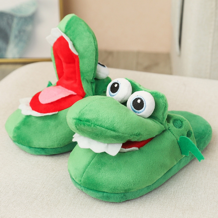 Crocodile Half pack slippers Cartoon cute plush cotton slippers Indoor anti-skid warmth average size price for 2 pairs