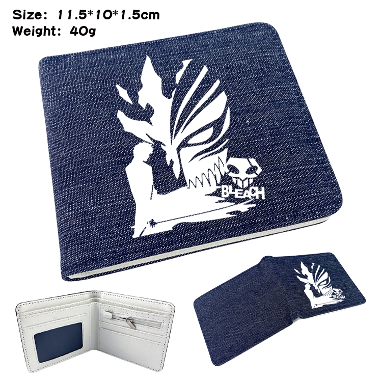 Bleach Anime denim folding color picture wallet 11.5X10X1.5CM