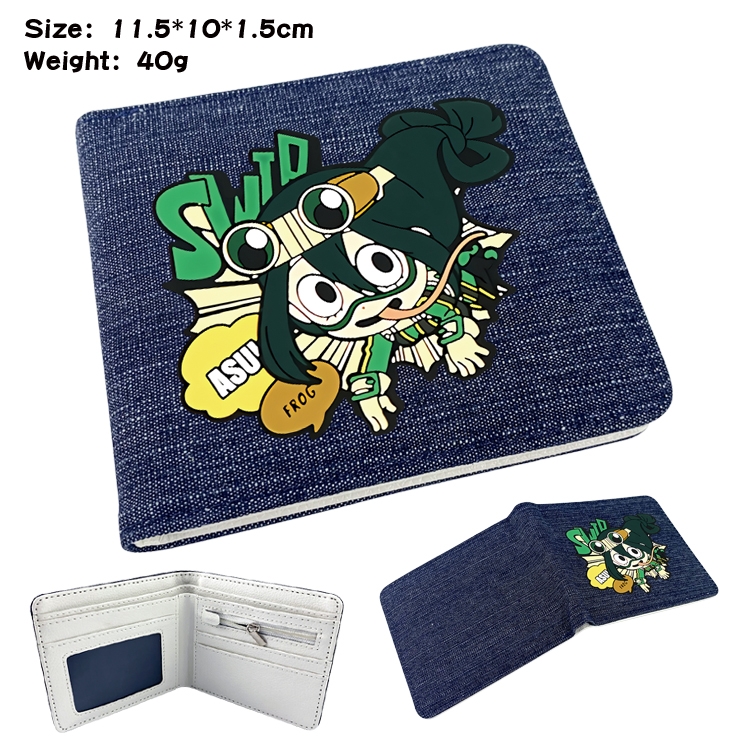 My Hero Academia  Anime denim folding full-color wallet 11.5X10X1.5CM