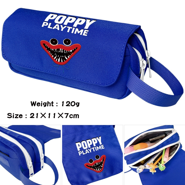 Poppy Playtime Anime waterproof canvas portable double-layer pencil bag cosmetic bag 21x11x7cm