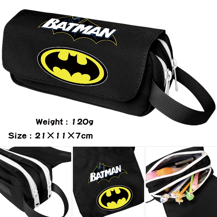 Superhero Movie Anime waterproof canvas portable double-layer pencil bag cosmetic bag 21x11x7cm