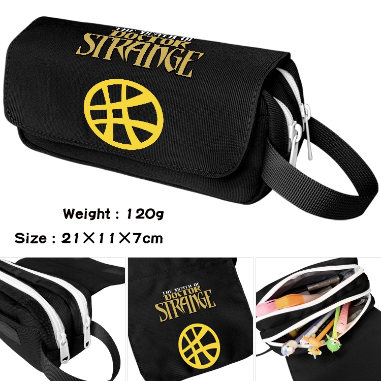 Superhero Movie Anime waterproof canvas portable double-layer pencil bag cosmetic bag 21x11x7cm