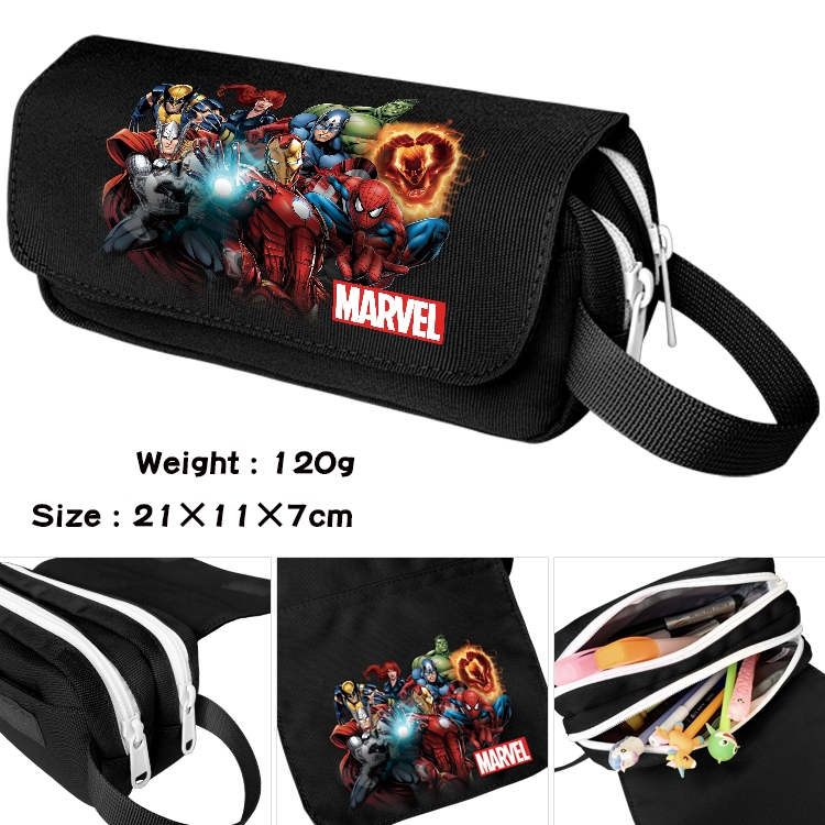 Superhero Movie Anime waterproof canvas portable double-layer pencil bag cosmetic bag 21x11x7cm