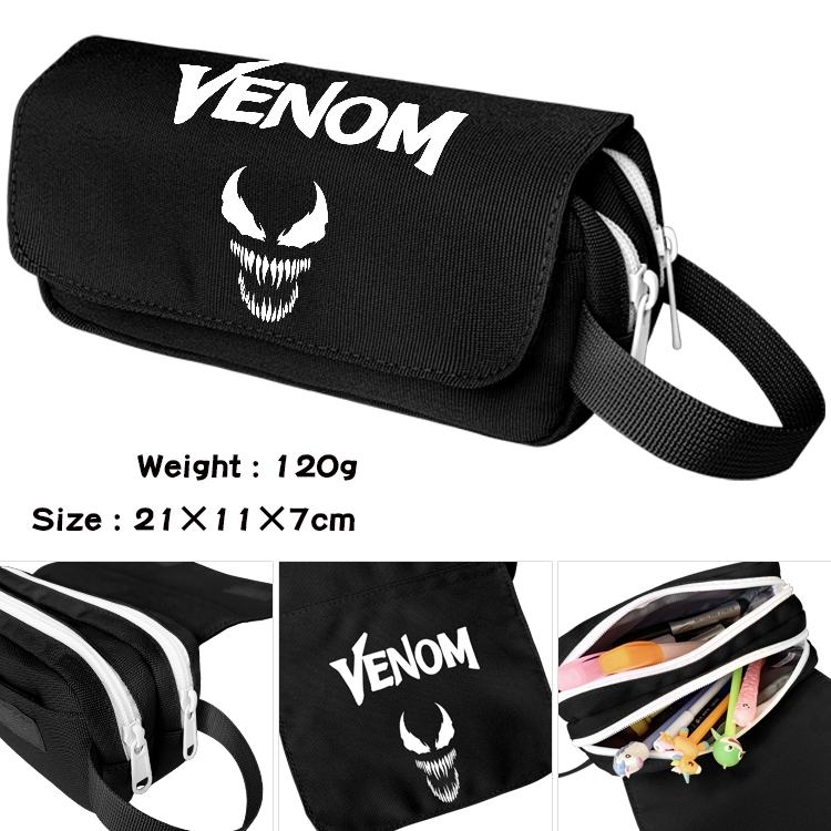 Superhero Movie Anime waterproof canvas portable double-layer pencil bag cosmetic bag 21x11x7cm