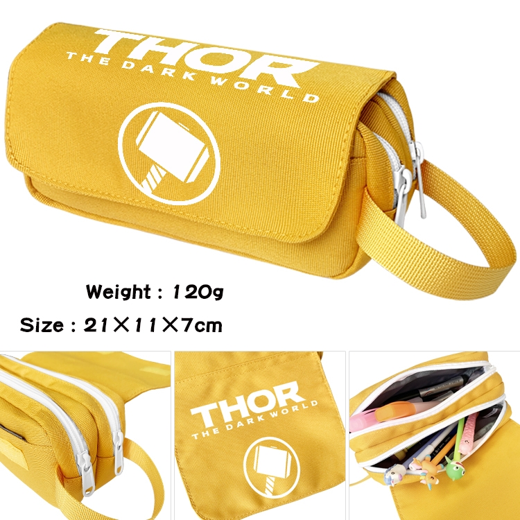 Superhero Movie Anime waterproof canvas portable double-layer pencil bag cosmetic bag 21x11x7cm