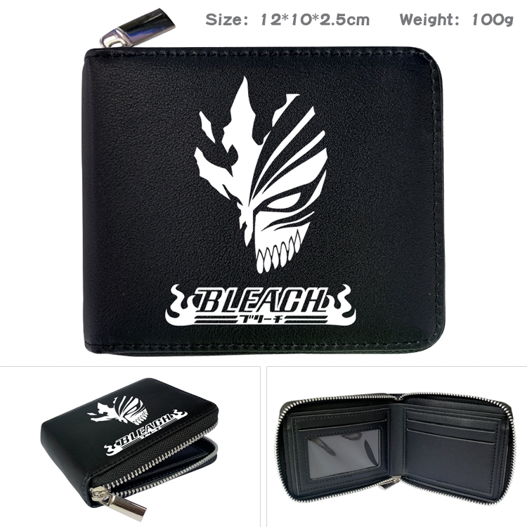 Sonic The Hedgehog Anime zipper black leather half-fold wallet 12X10X2.5CM