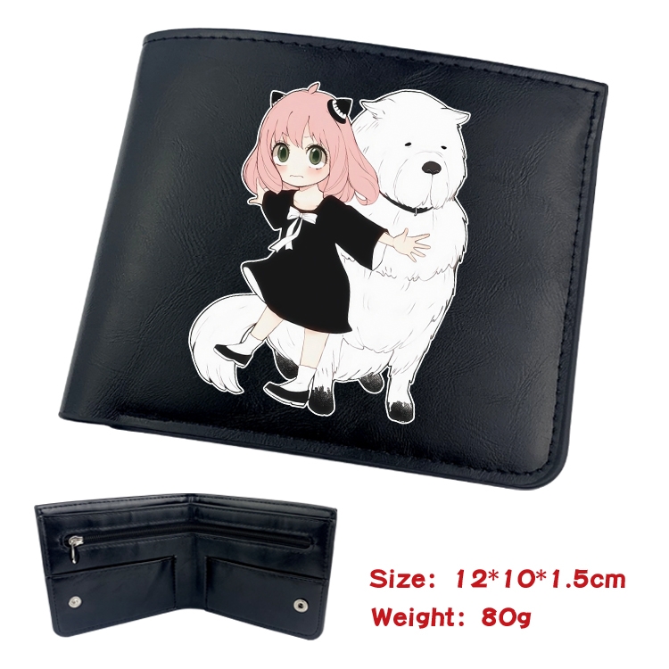 SPY×FAMILY  Animation soft leather inner buckle black leather wallet 12X10X1.5CM