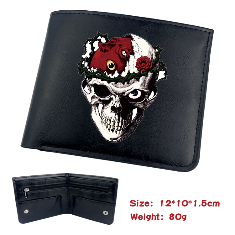 Berserk Animation soft leather inner buckle black leather wallet 12X10X1.5CM