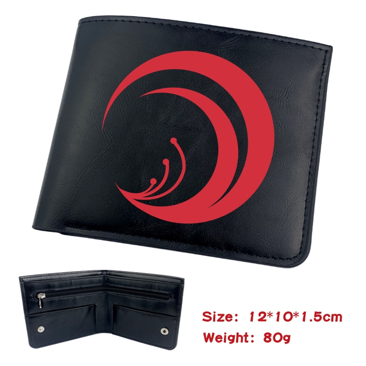 Lycoris Recoil Animation soft leather inner buckle black leather wallet 12X10X1.5CM