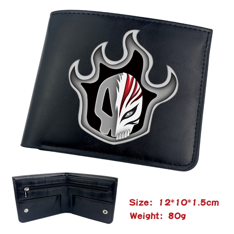 Bleach Animation soft leather inner buckle black leather wallet 12X10X1.5CM